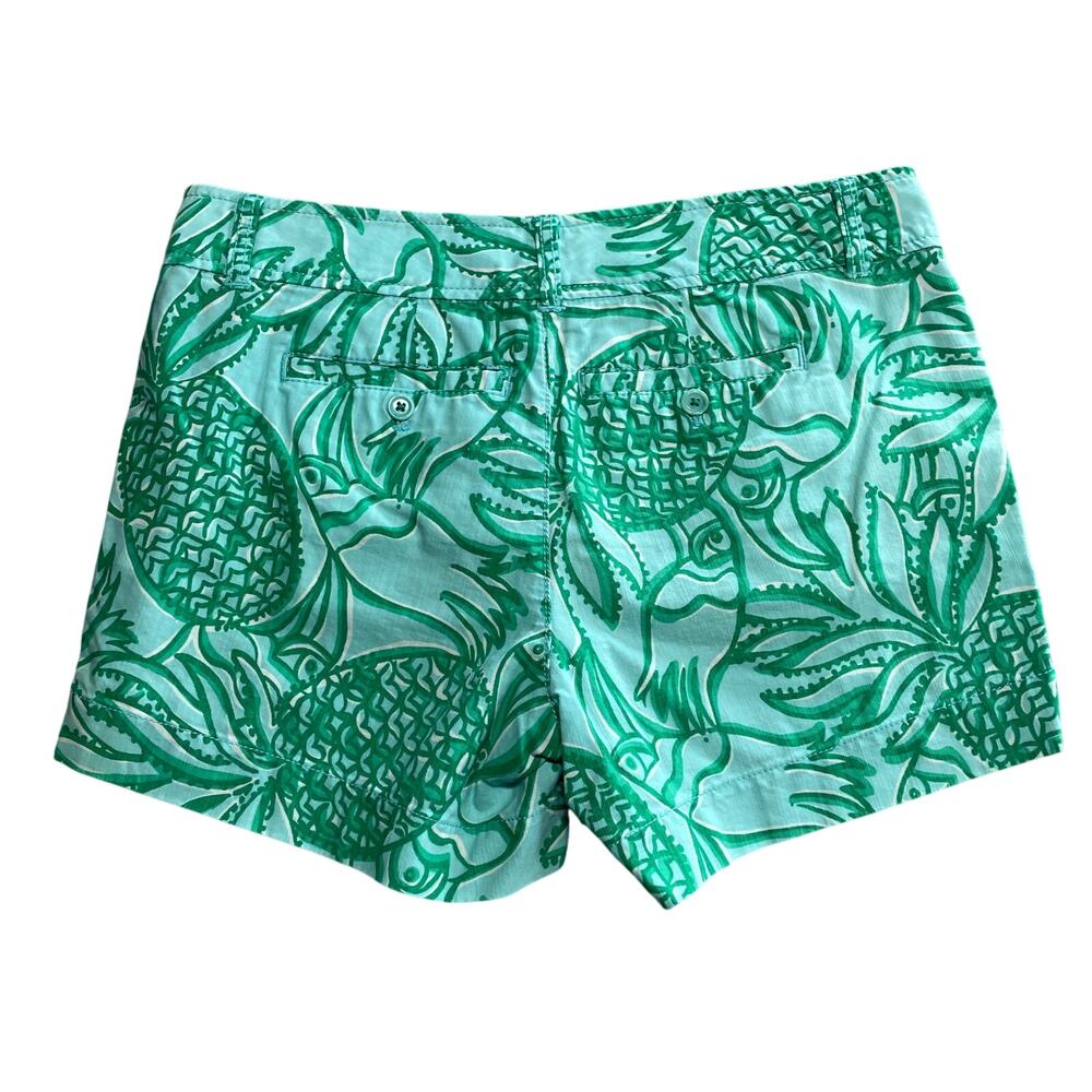 Lilly Pulitzer Shorts Womens Medium Green Originals Toucan Tango Tropical Print - Picture 2 of 8
